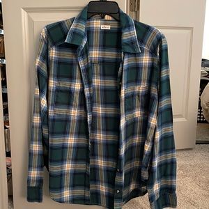 Hollister Green & Blue Flannel